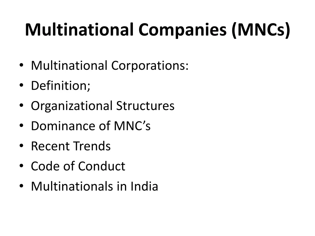 multinational companies mncs 1