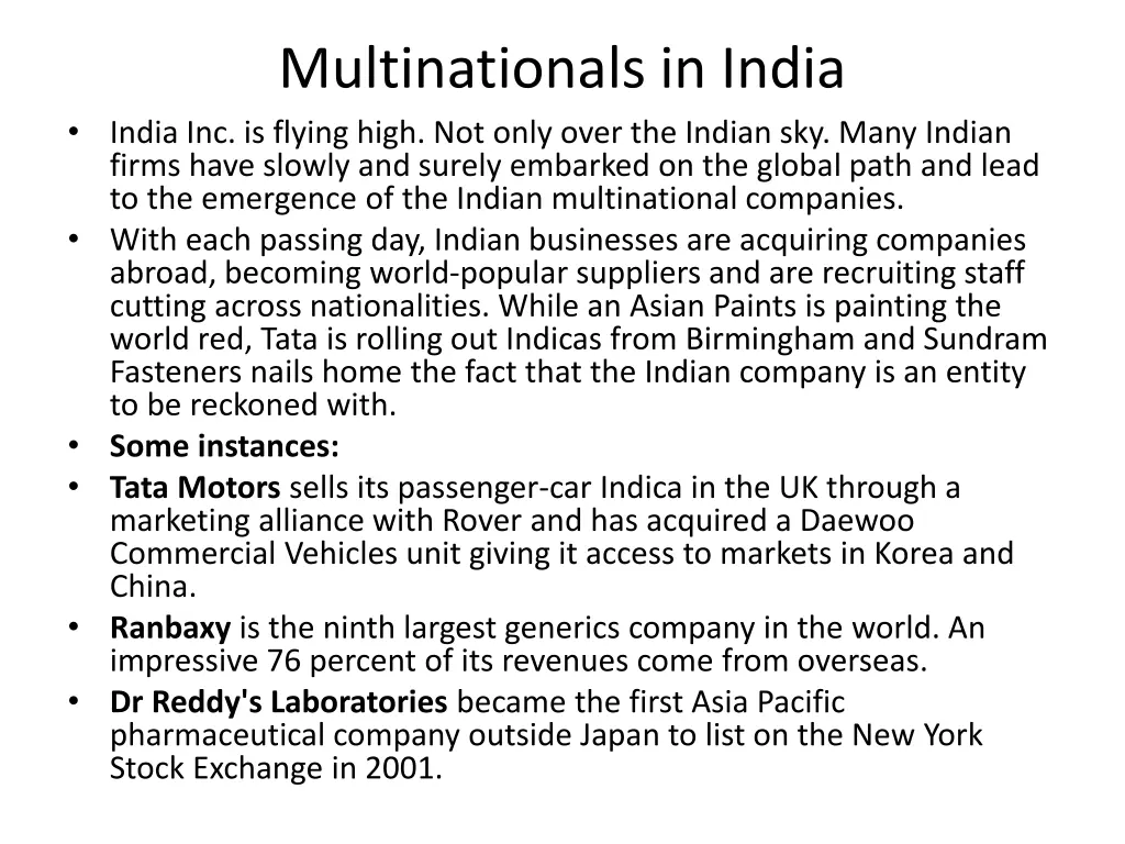 multinationals in india india inc is flying high