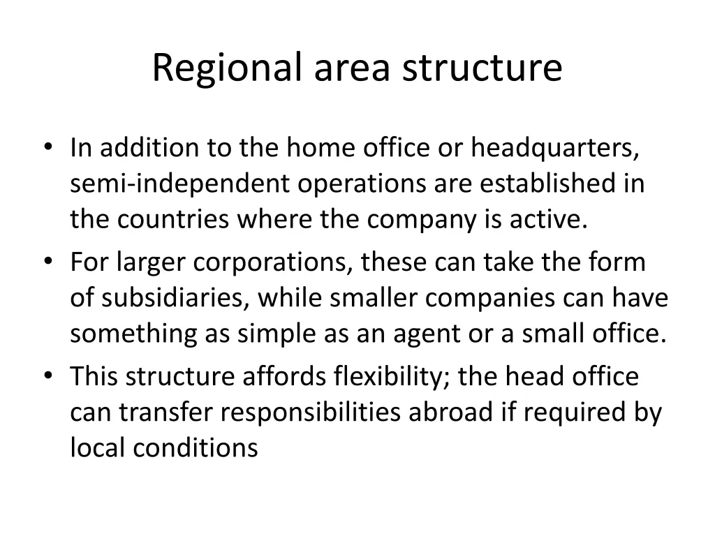 regional area structure