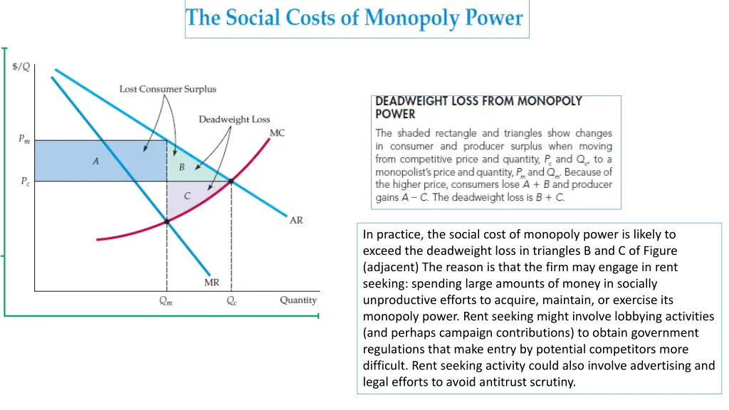 in practice the social cost of monopoly power