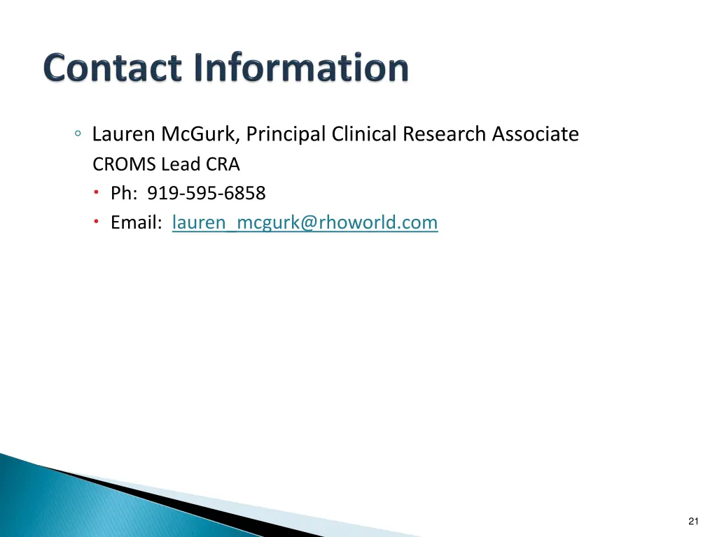 lauren mcgurk principal clinical research