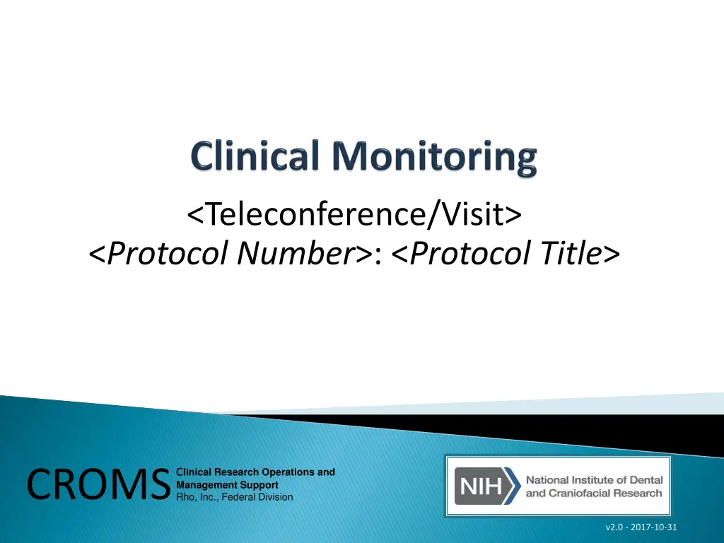 teleconference visit protocol number protocol