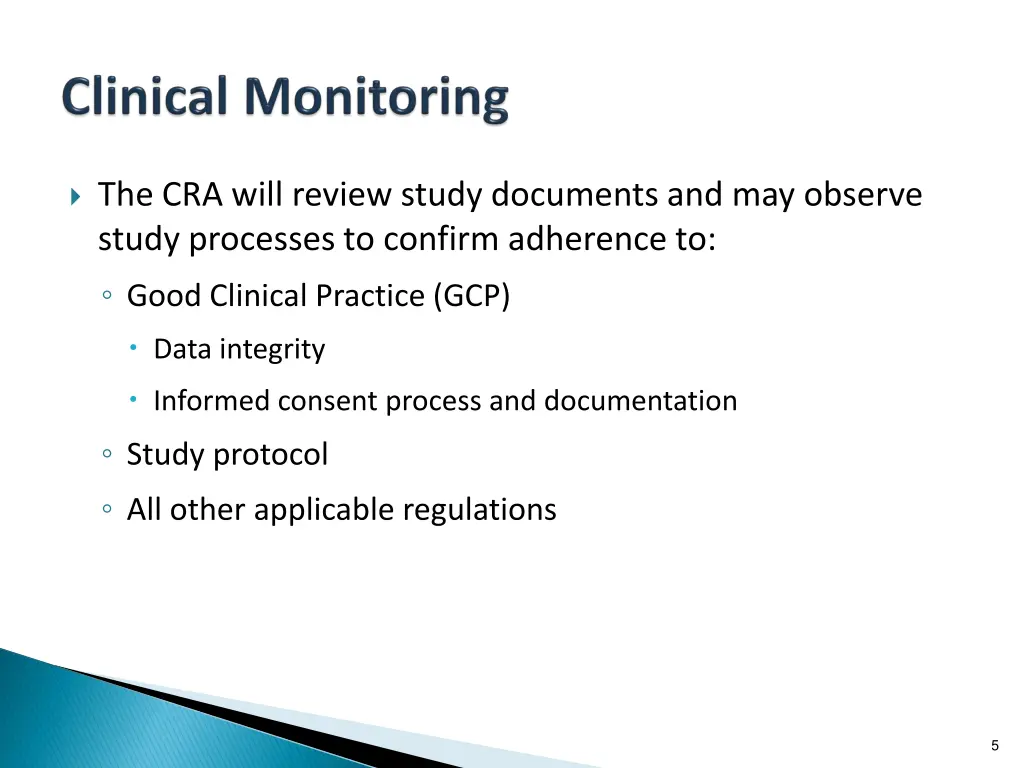 the cra will review study documents