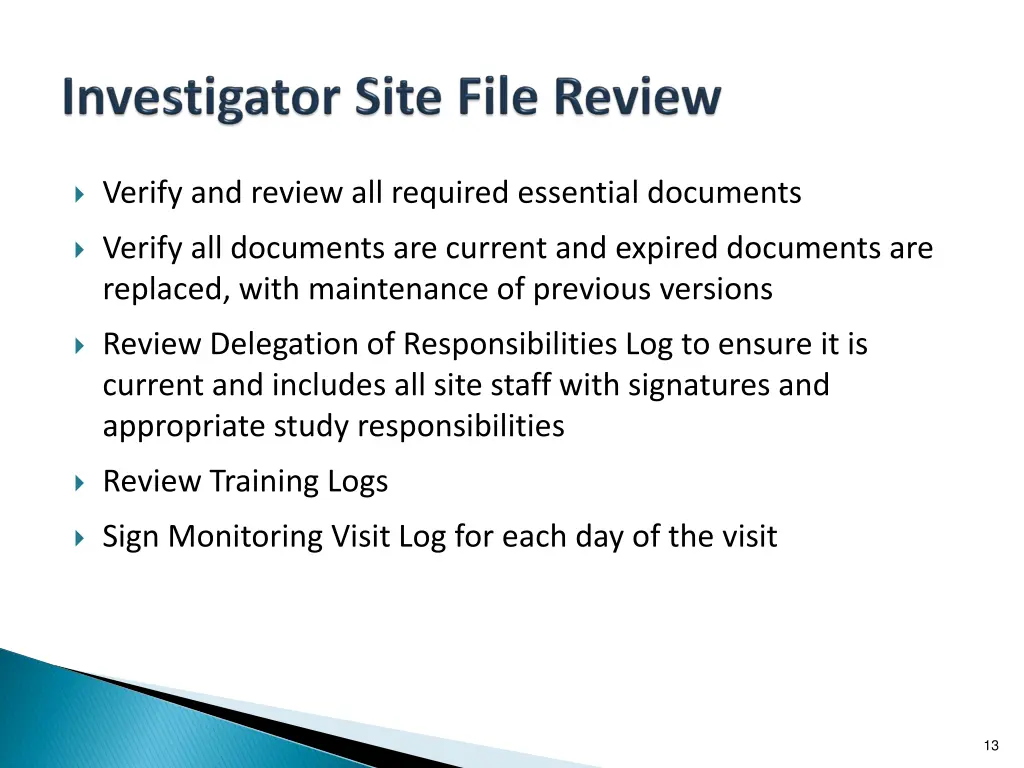 verify and review all required essential documents