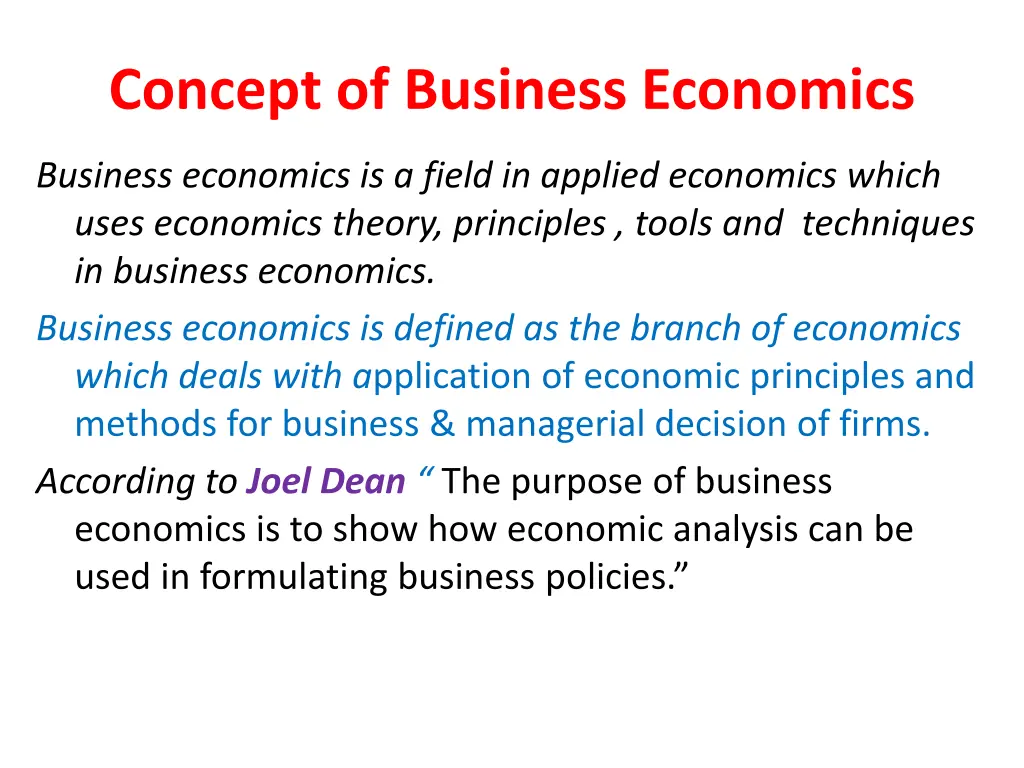 concept of business economics