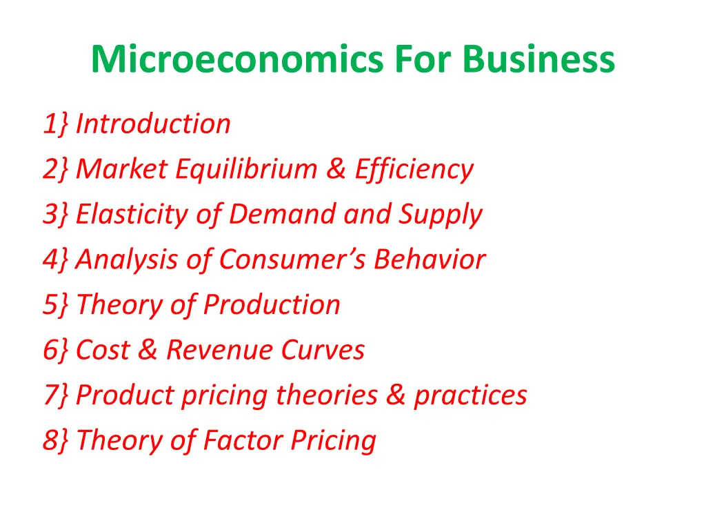 microeconomics for business