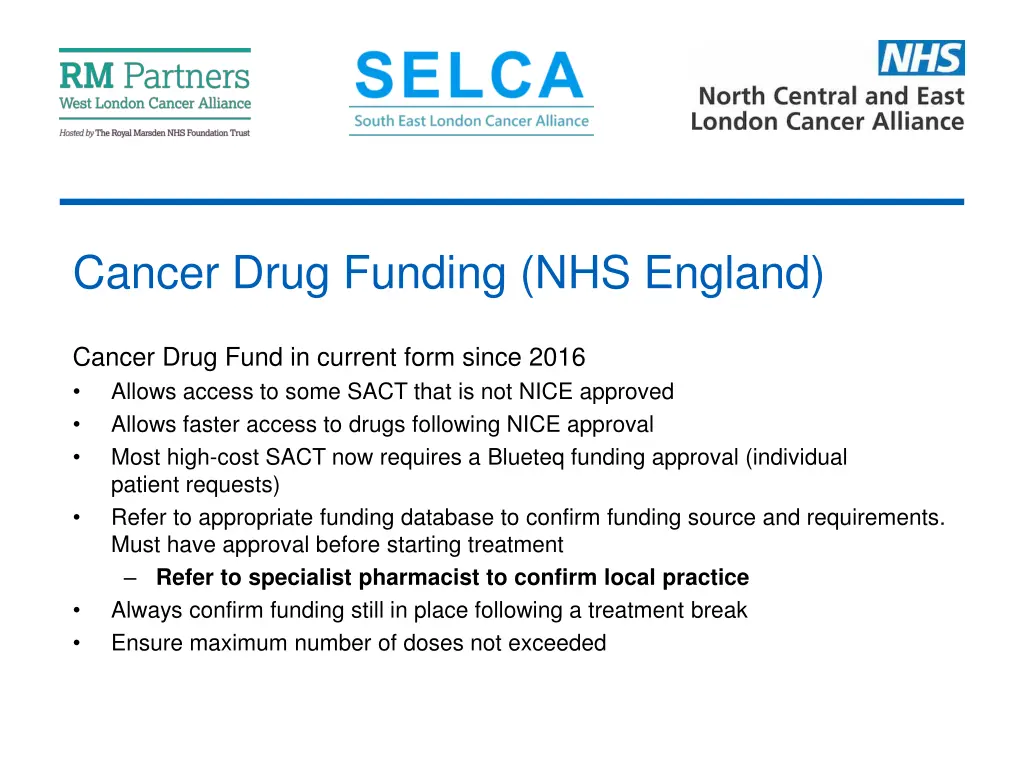 cancer drug funding nhs england