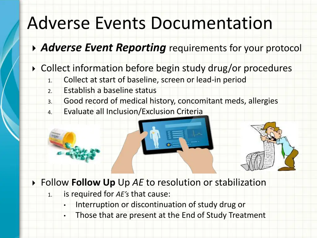 adverse events documentation