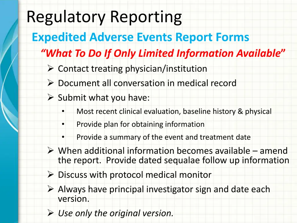 regulatory reporting expedited adverse events 3