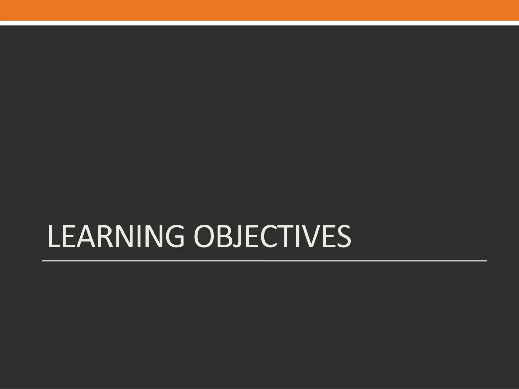 learning objectives