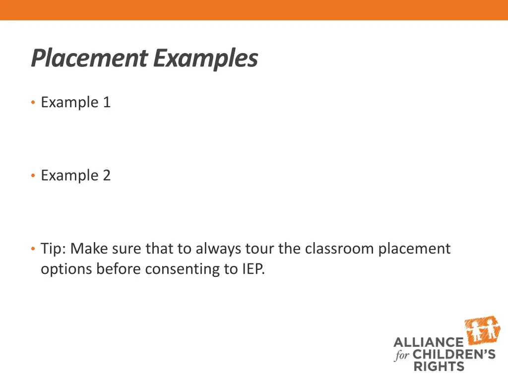 placement examples