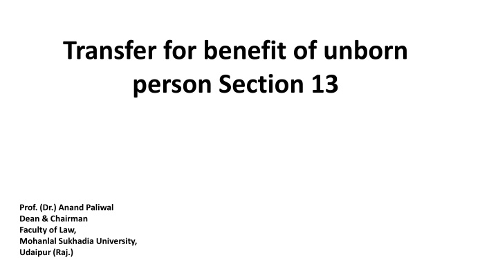 transfer for benefit of unborn person section 13