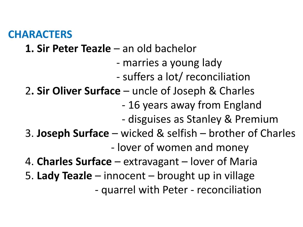 characters 1 sir peter teazle an old bachelor