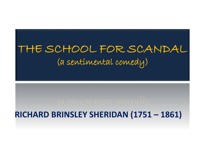 the school for scandal the school for scandal