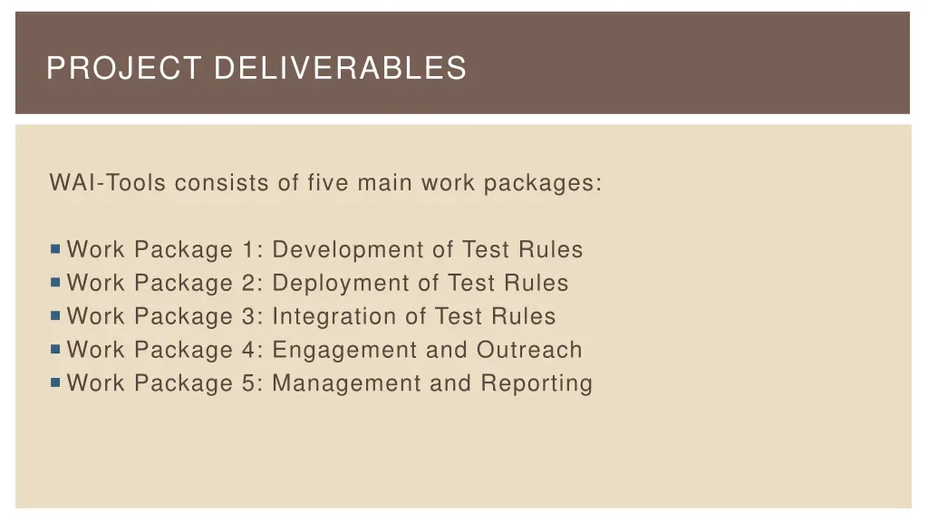 project deliverables