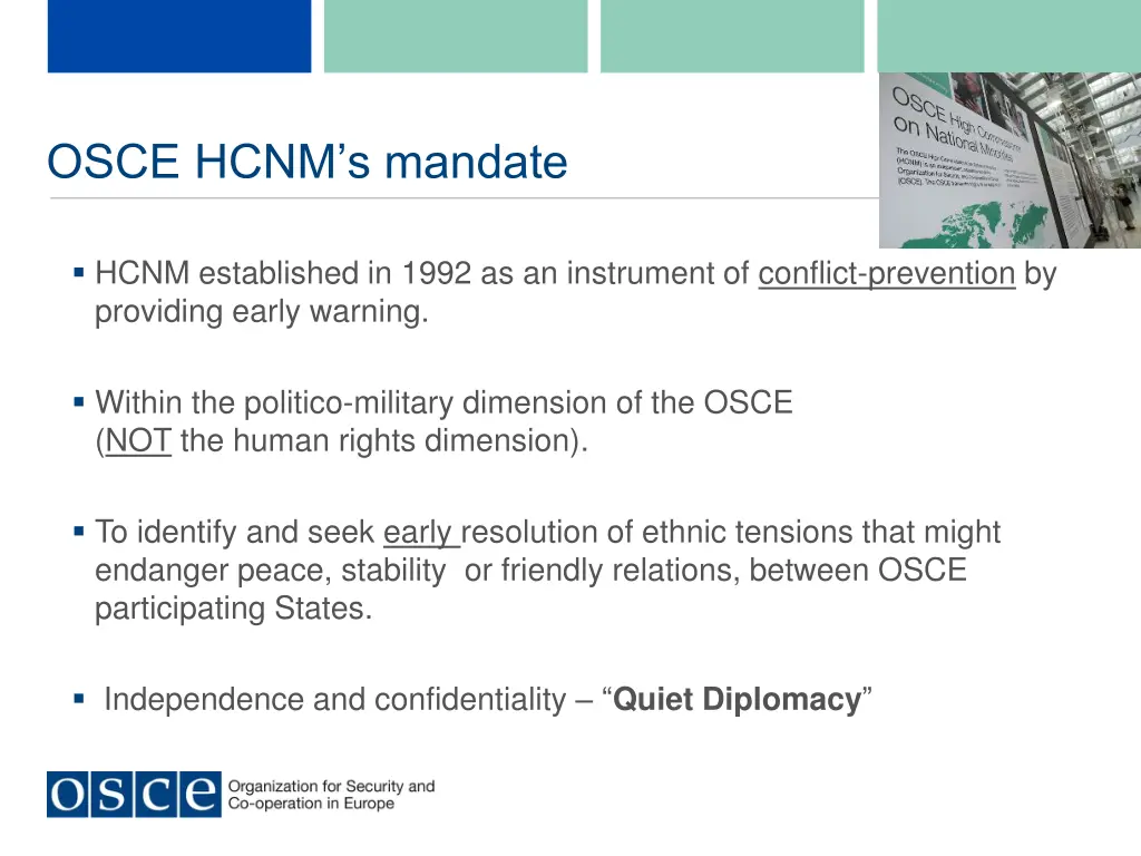 osce hcnm s mandate