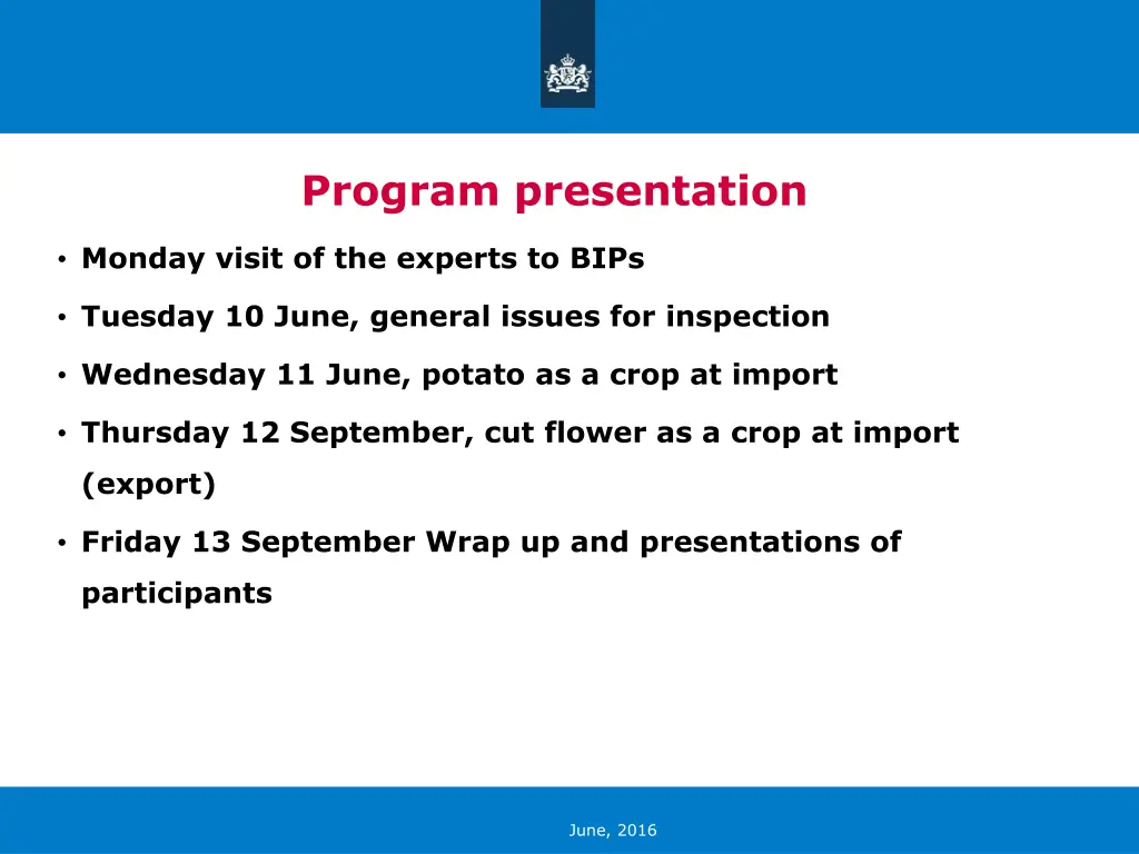 program presentation