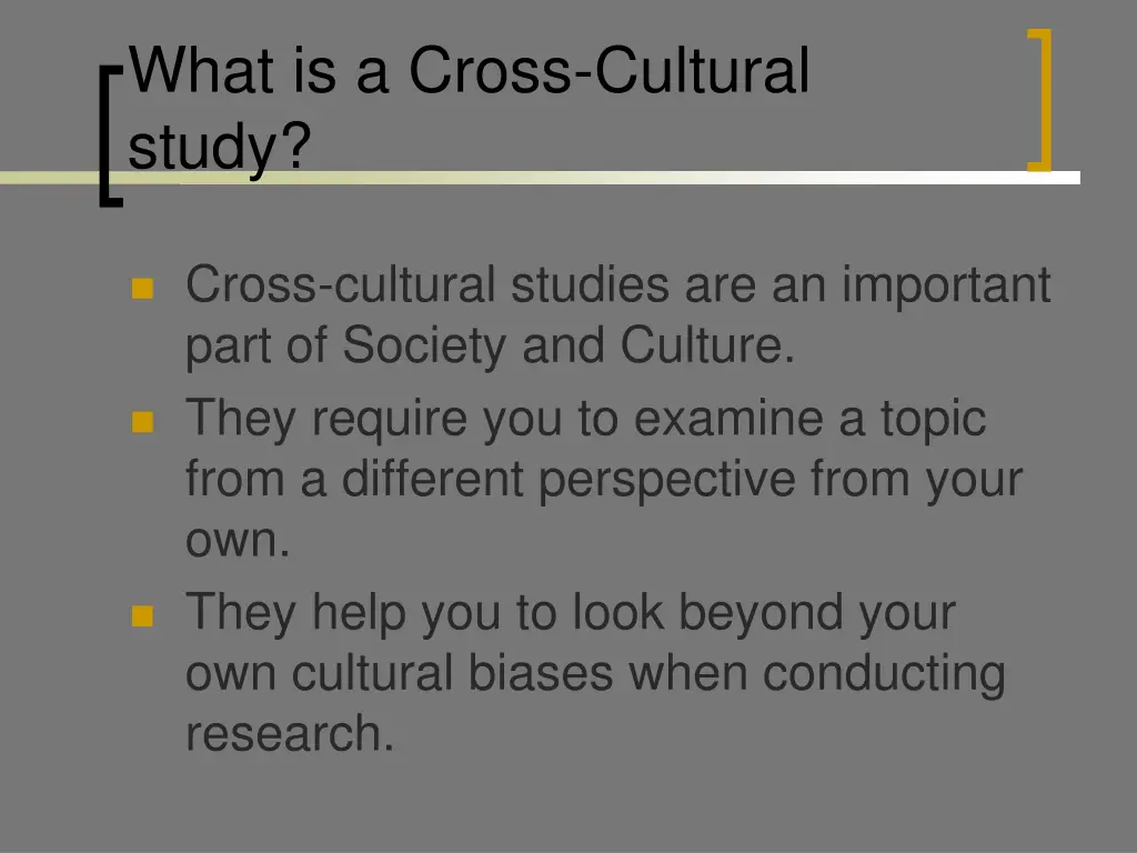 what is a cross cultural study