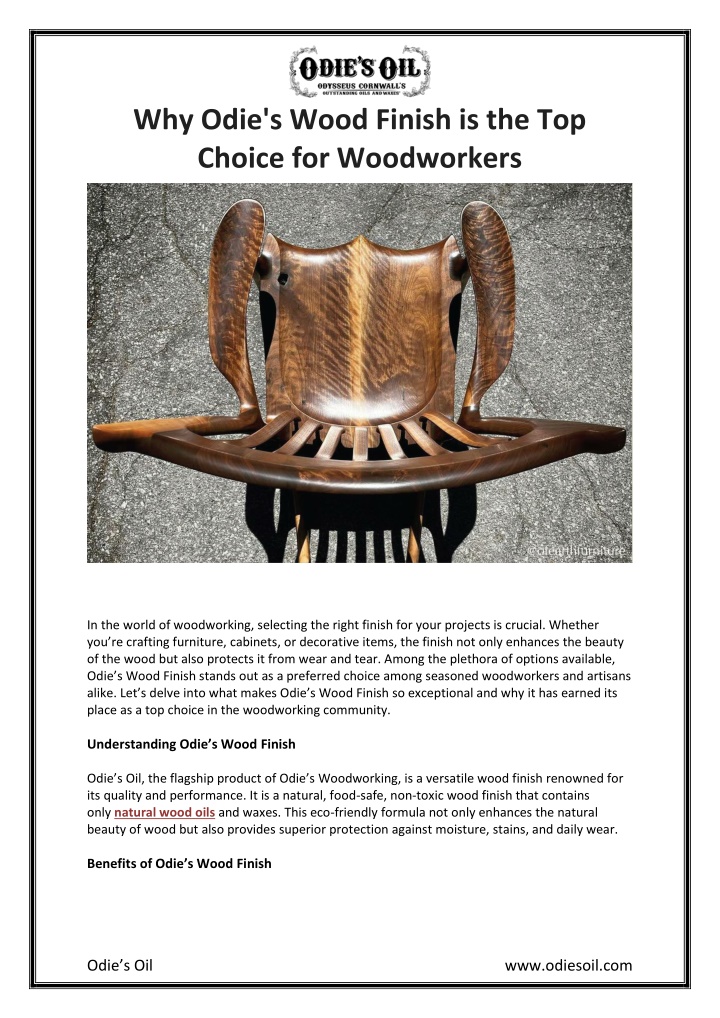 why odie s wood finish is the top choice