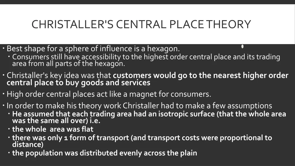 christaller s central place theory