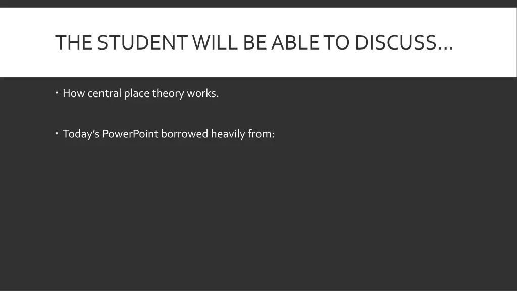 the student will be able to discuss