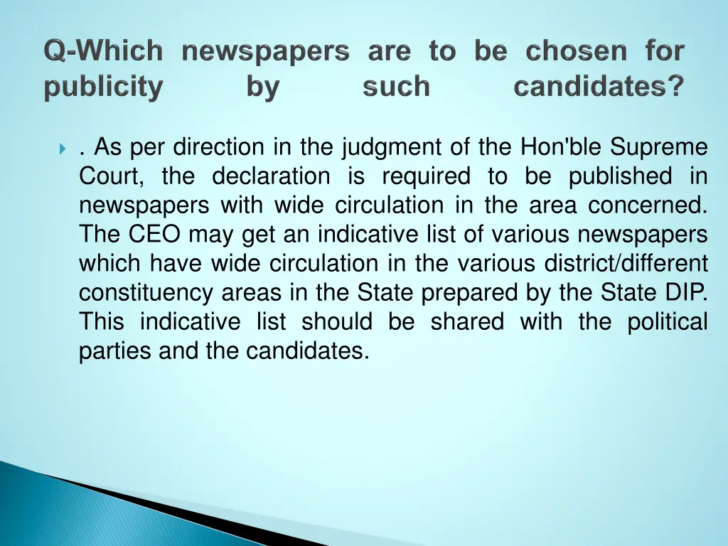 as per direction in the judgment