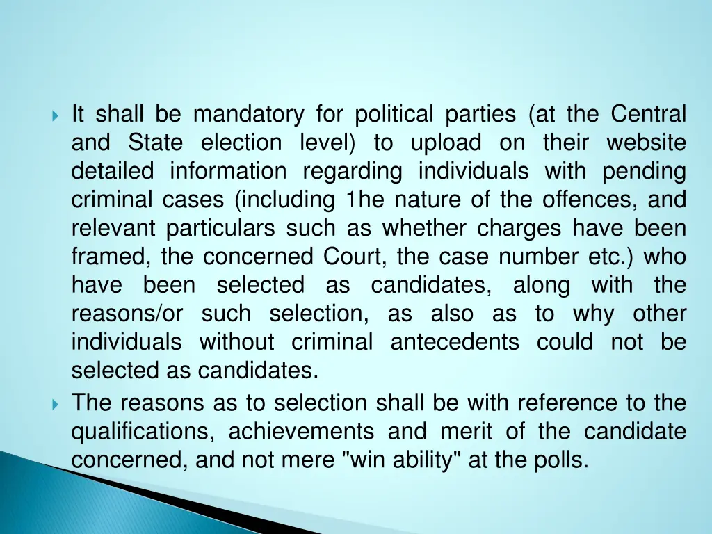 it shall be mandatory for political parties