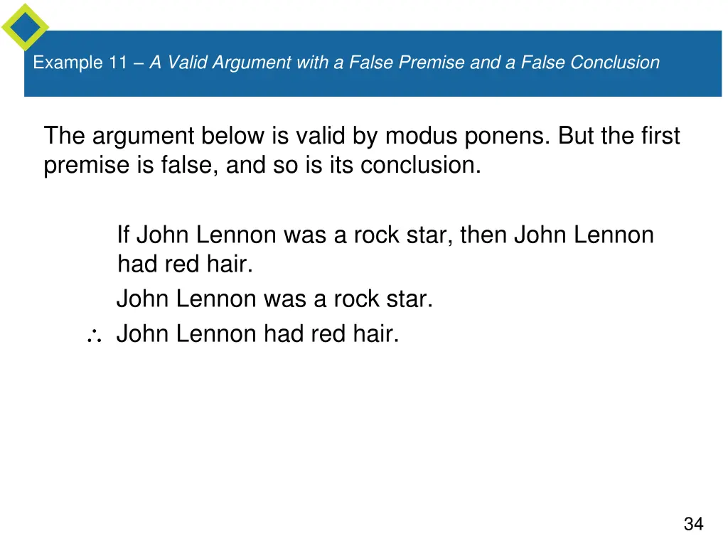 example 11 a valid argument with a false premise