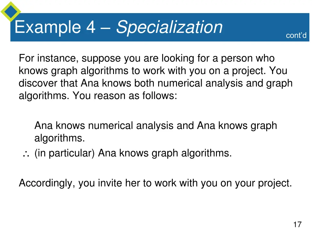 example 4 specialization 1