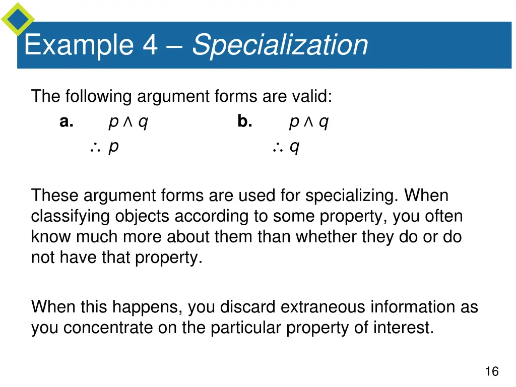 example 4 specialization