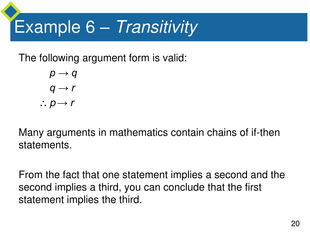 example 6 transitivity