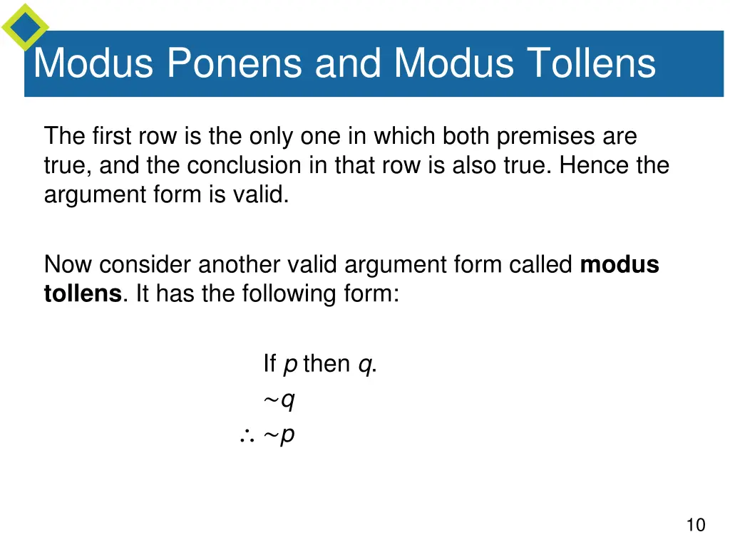 modus ponens and modus tollens 2