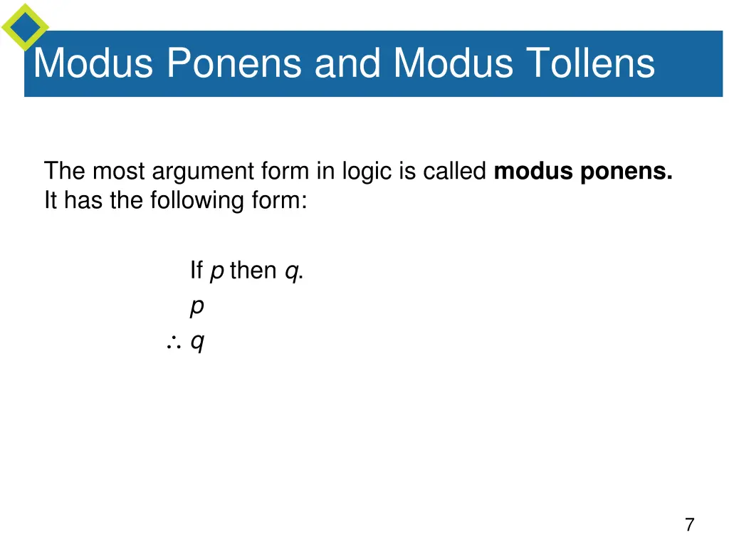 modus ponens and modus tollens