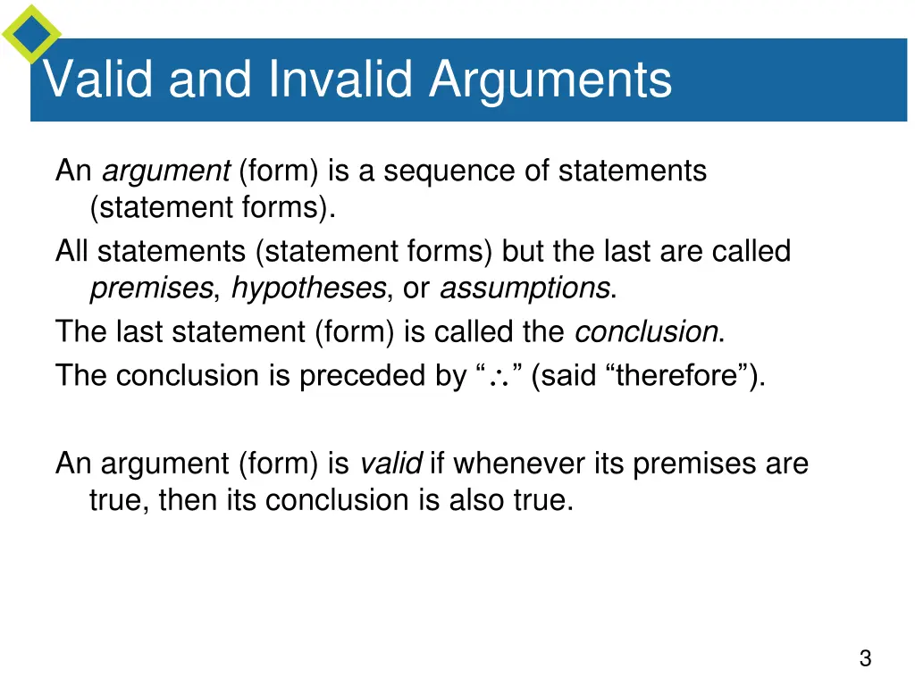 valid and invalid arguments 2