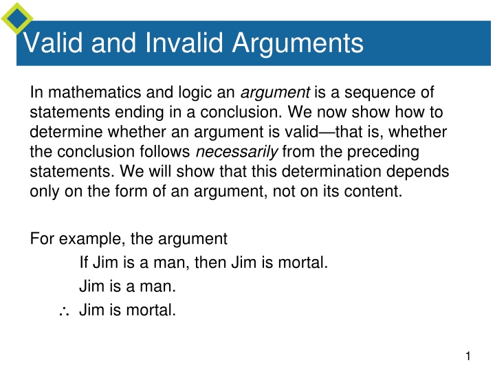 valid and invalid arguments