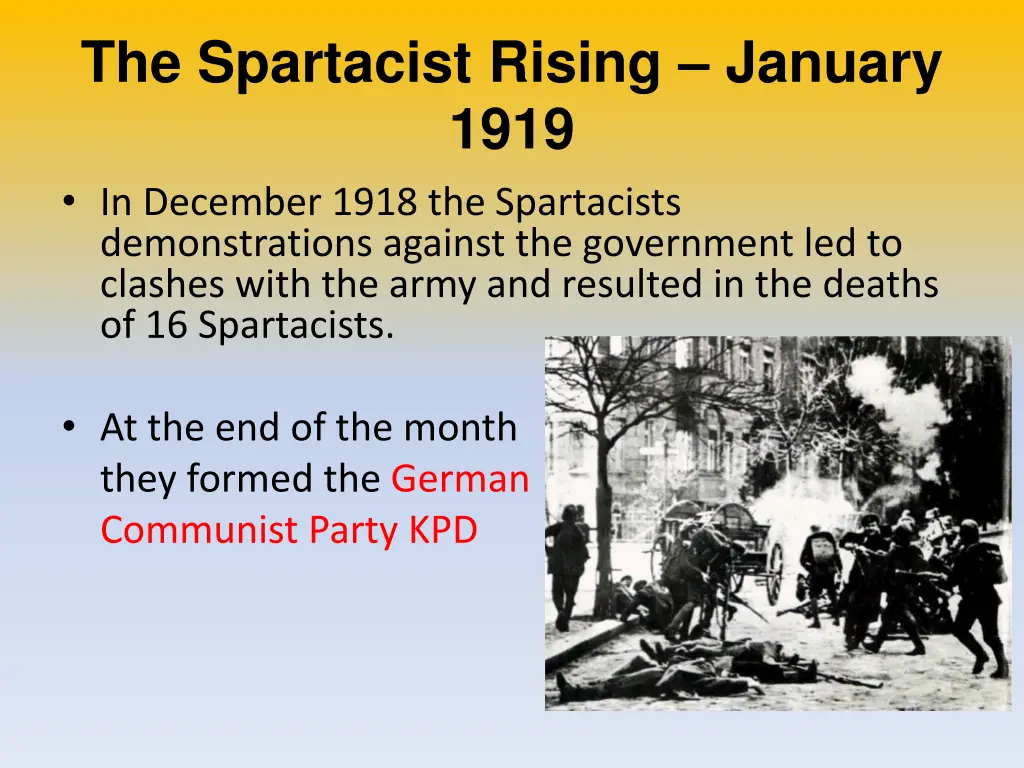 the spartacist rising january 1919 in december