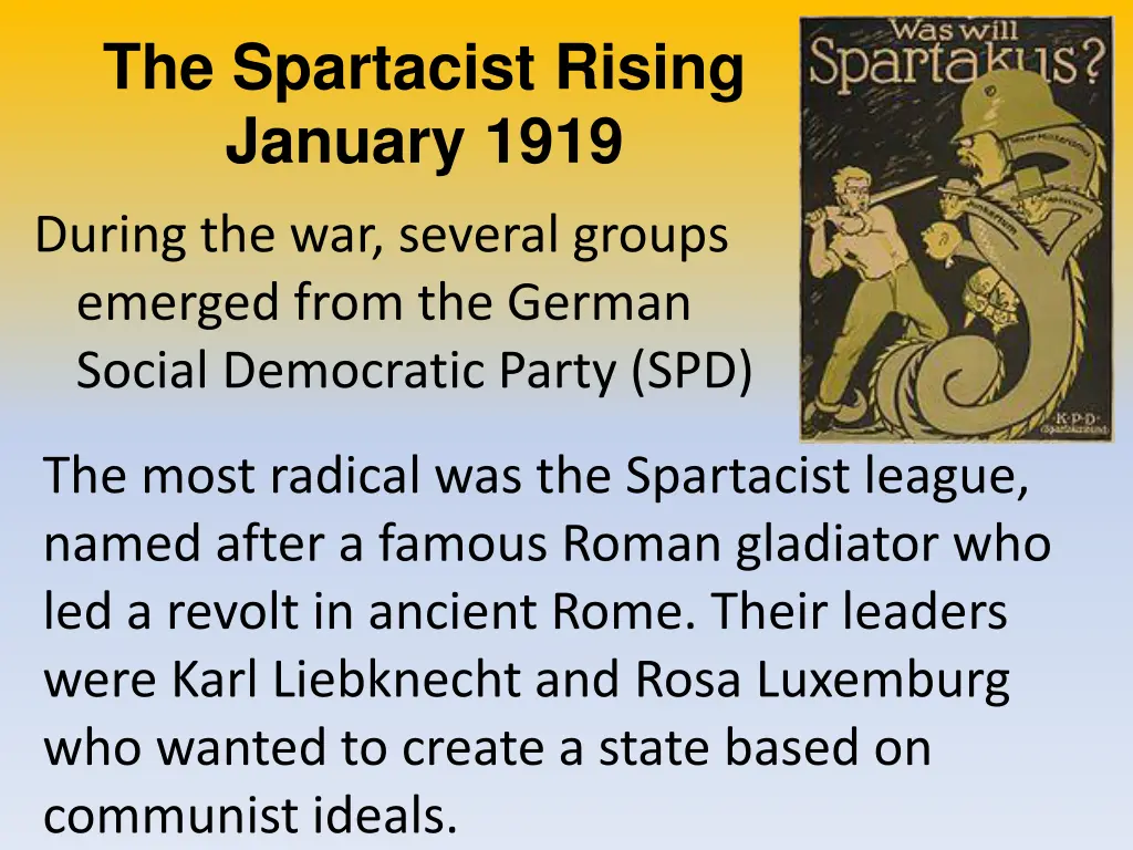 the spartacist rising january 1919