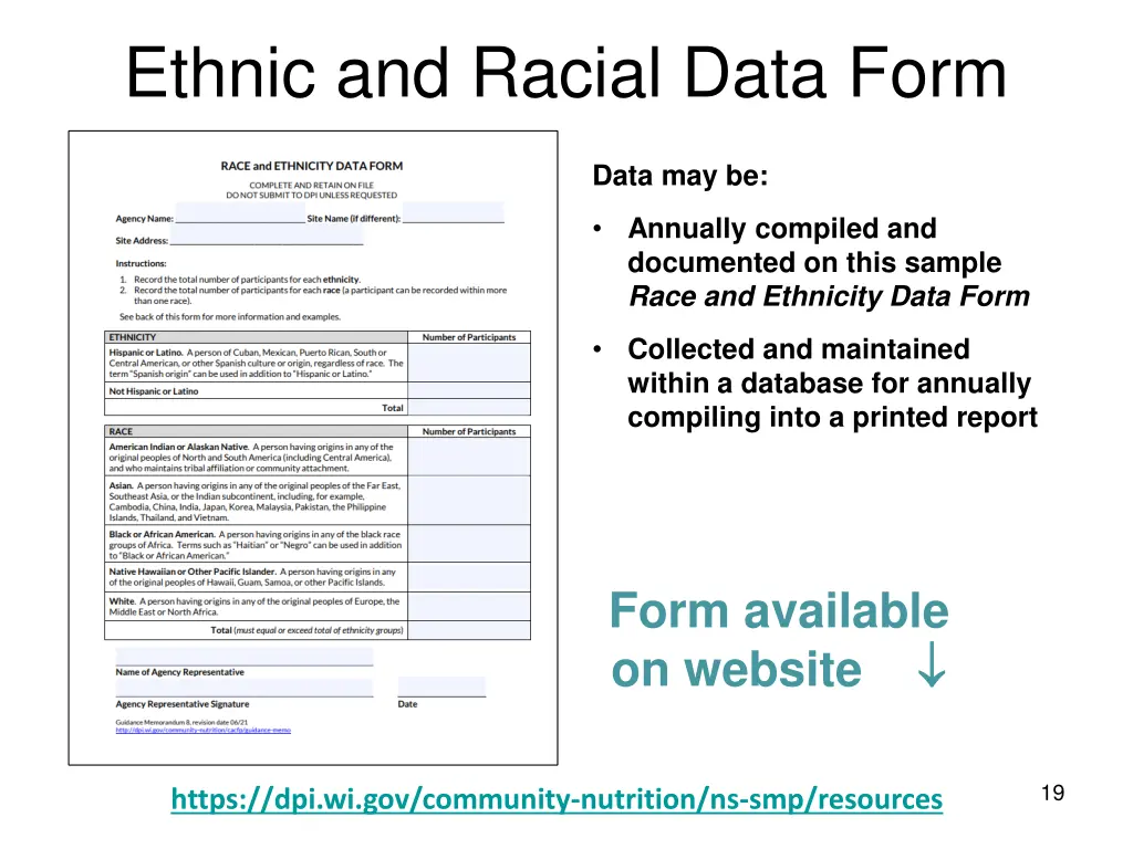 ethnic and racial data form