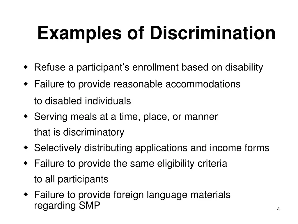 examples of discrimination