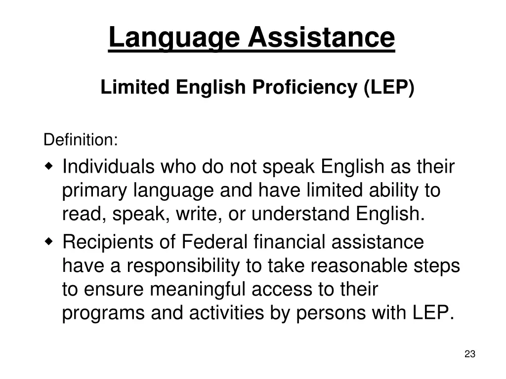 language assistance