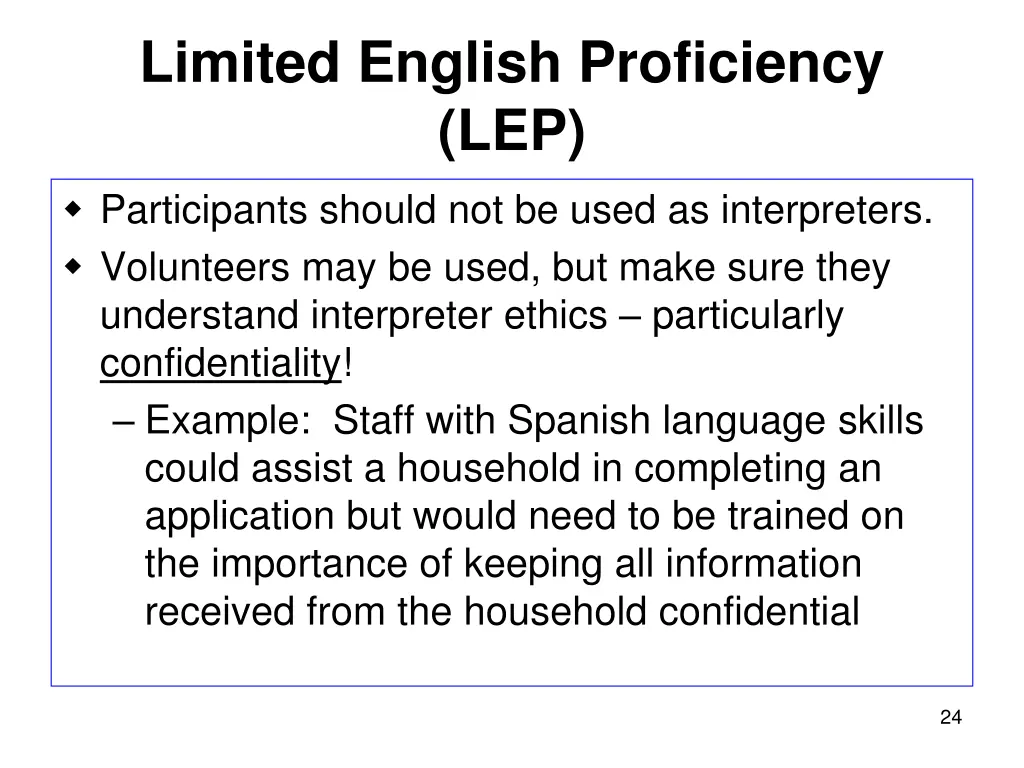 limited english proficiency lep