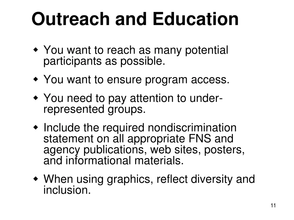 outreach and education