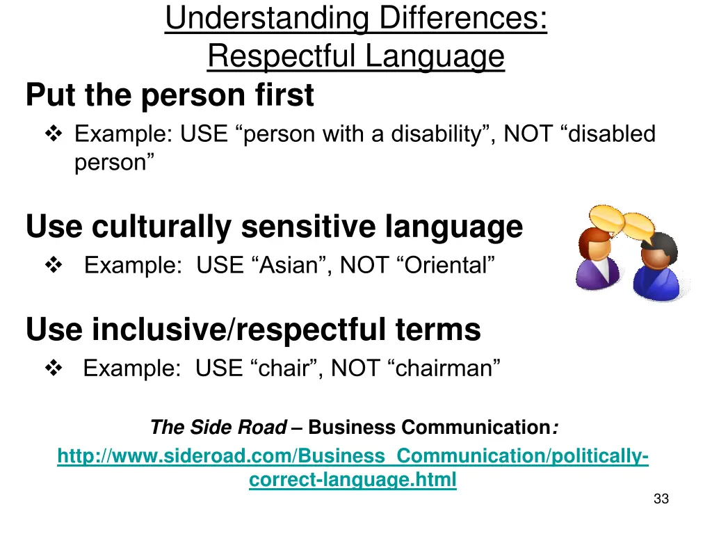 understanding differences respectful language