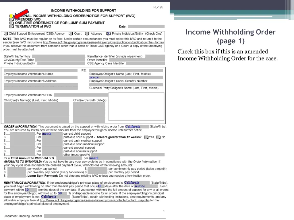 income withholding order page 1 1