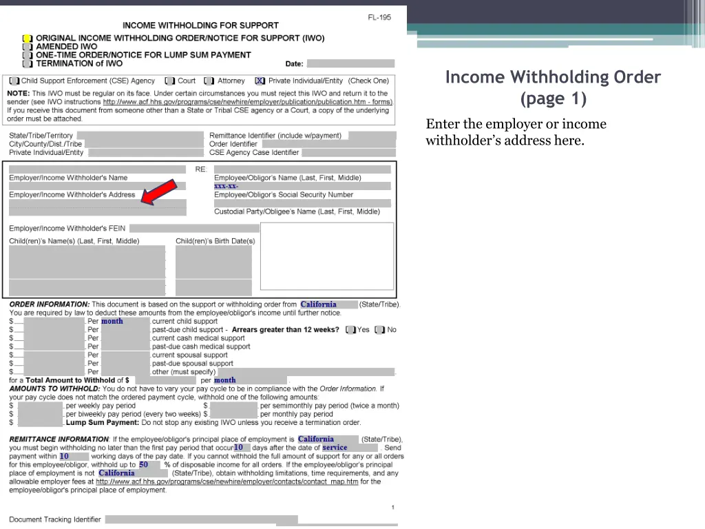 income withholding order page 1 10