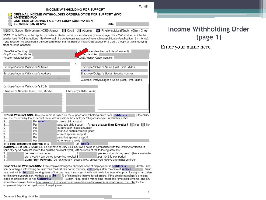 income withholding order page 1 5