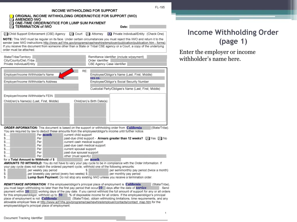 income withholding order page 1 9