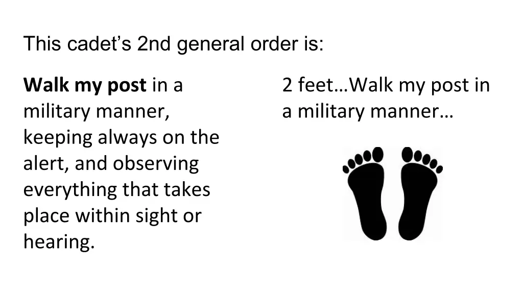 this cadet s 2nd general order is