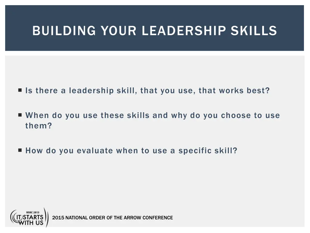 building your leadership skills