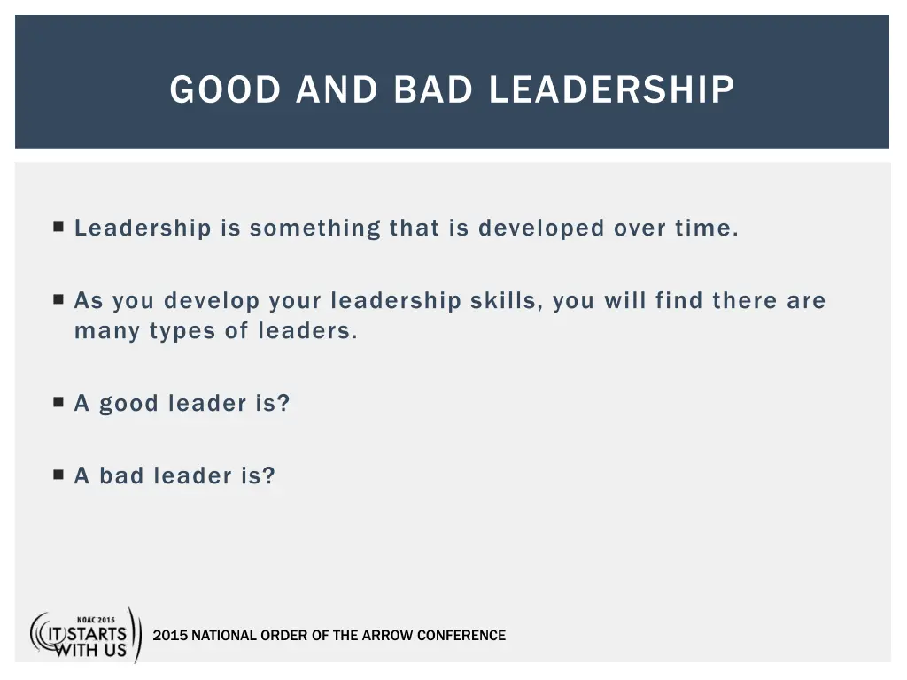 good and bad leadership